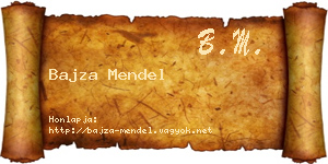 Bajza Mendel névjegykártya